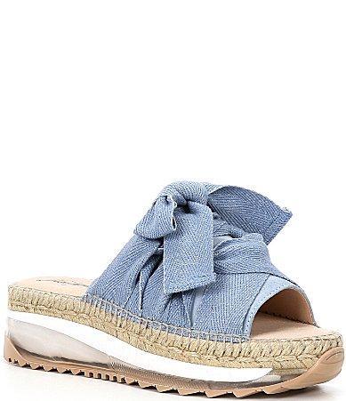 Free People Chapmin Suede Sport Bow Espadrille Platform Slide Sandals Product Image