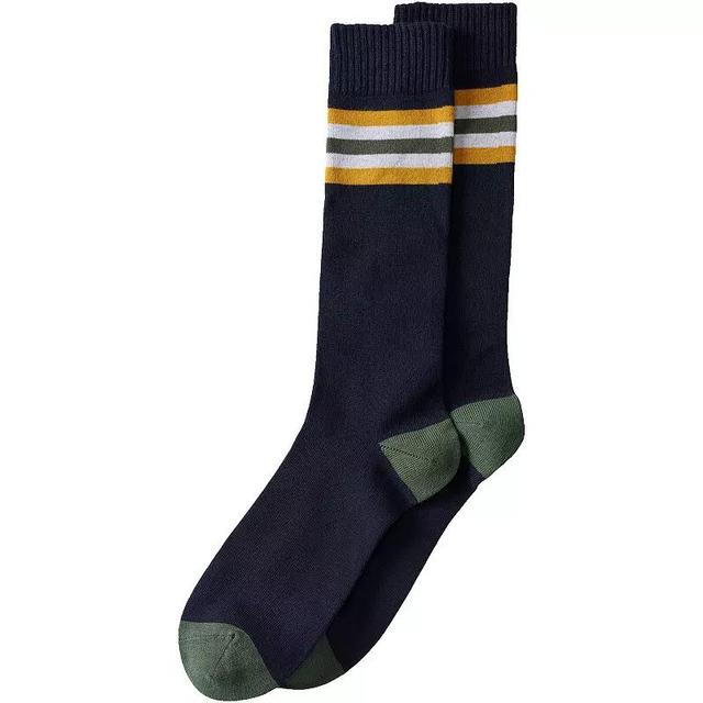 Mens Lands End Novelty Crew Socks, Blue Rugby Stripe Product Image