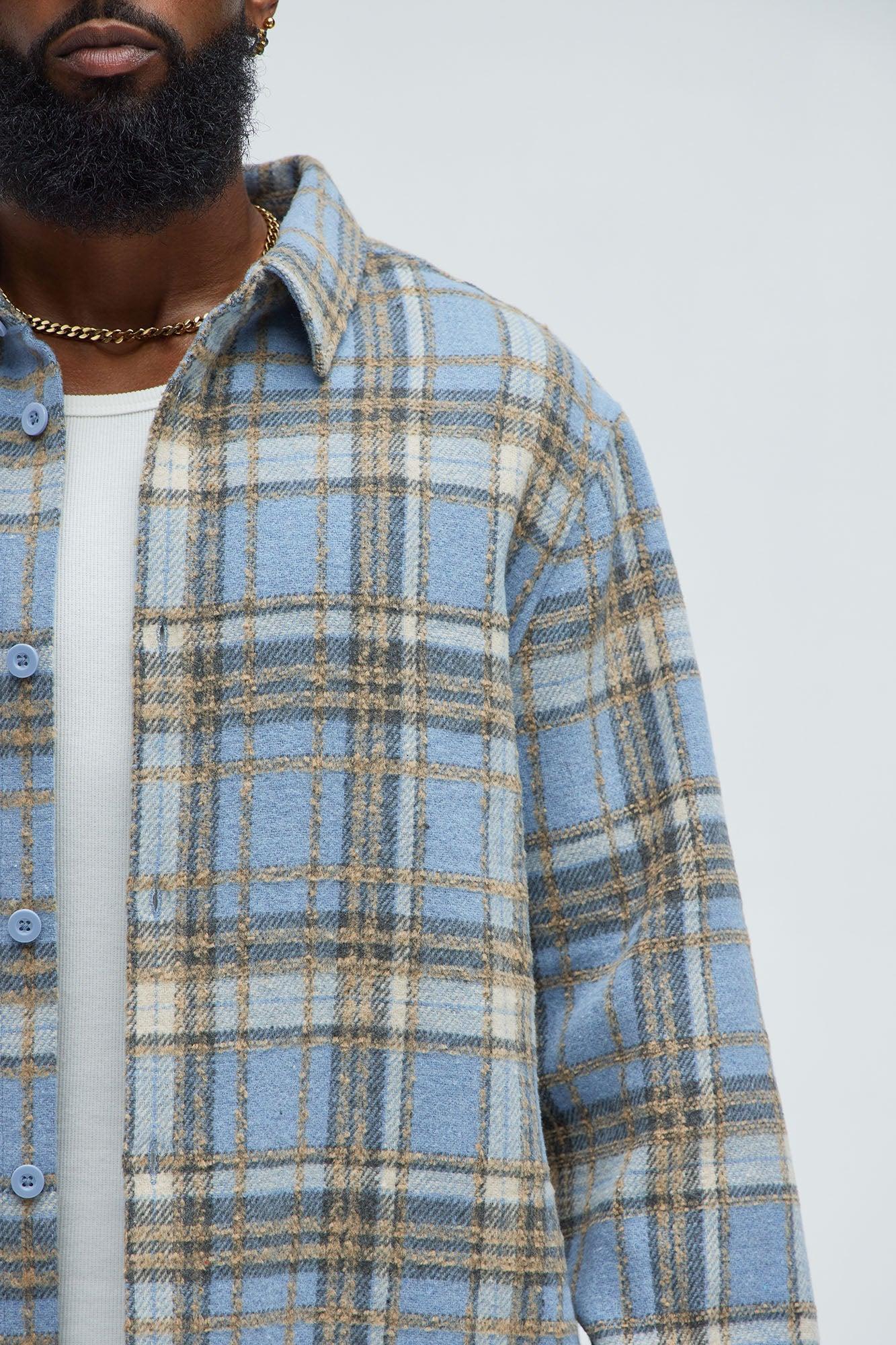 Tondo Plaid Overshirt - Blue/combo Product Image