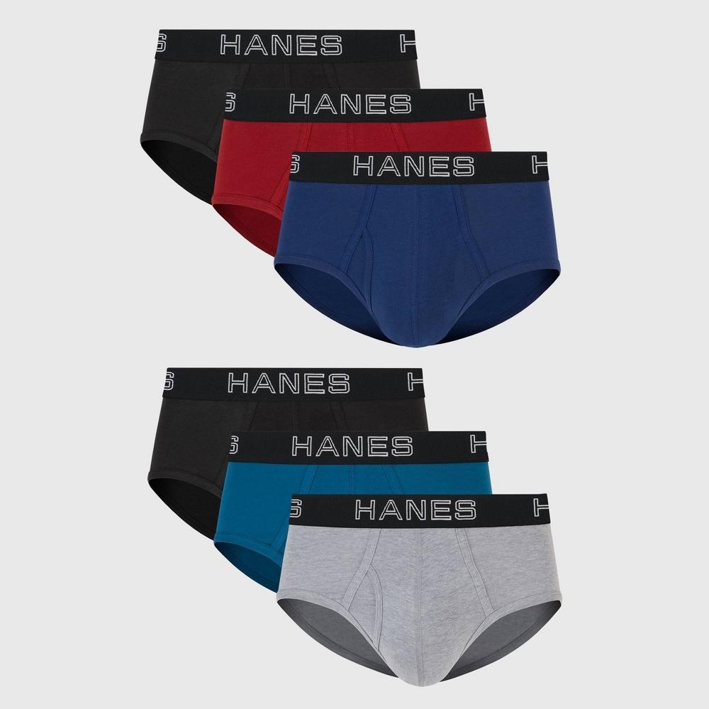 Hanes Premium Men's Stretch Classic Briefs 6pk - Blue/Black/Red S Product Image