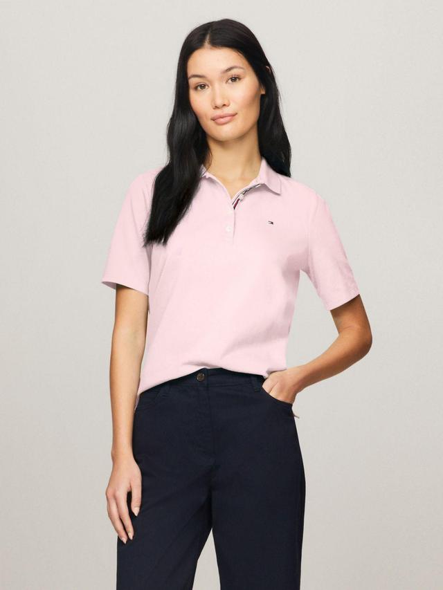 Tommy Hilfiger Women's Solid Stretch Cotton Polo Product Image