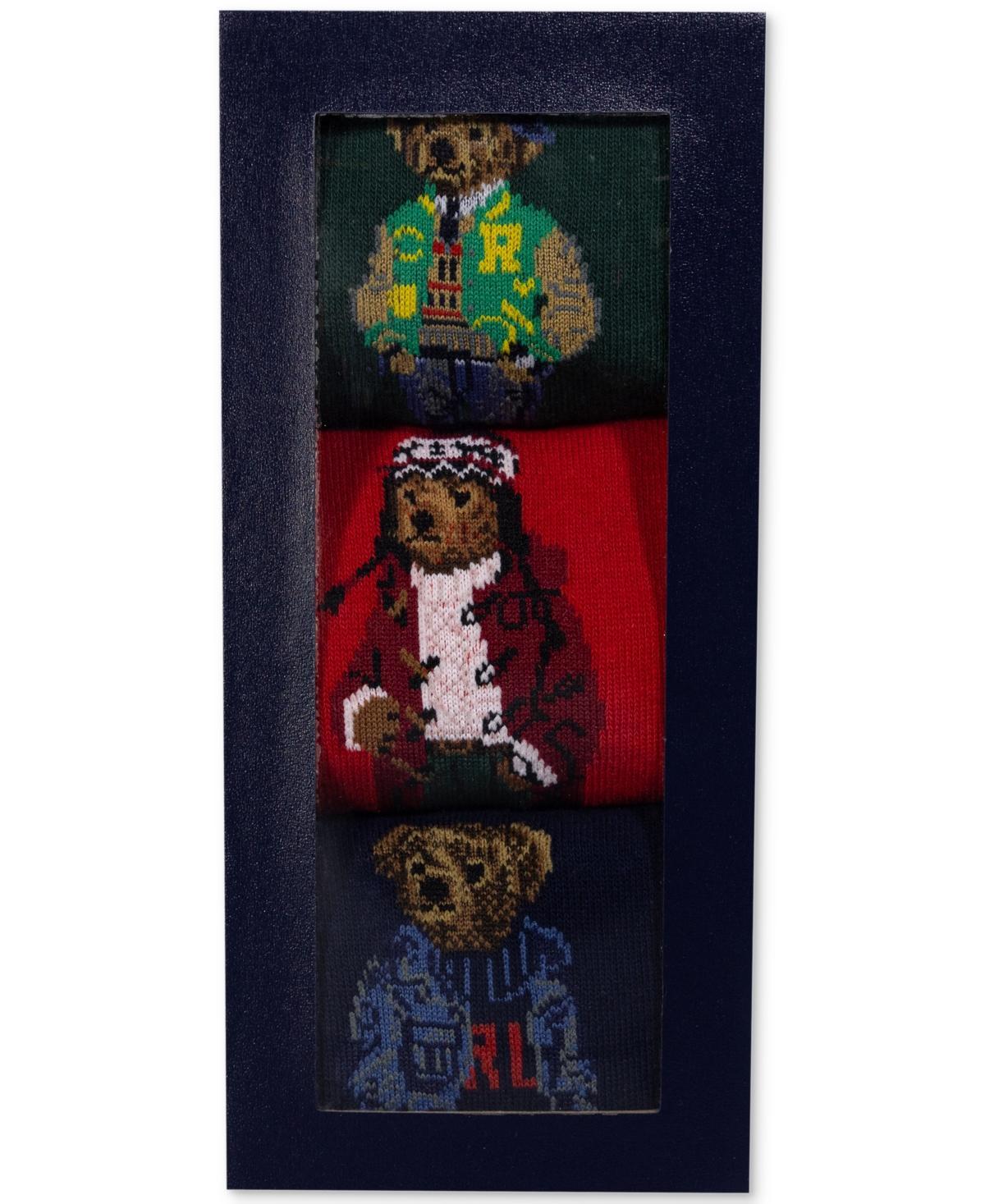 POLO RALPH LAUREN Bear Sock Gift 3-pack In Assorted, Men's At Urban Outfitters Product Image