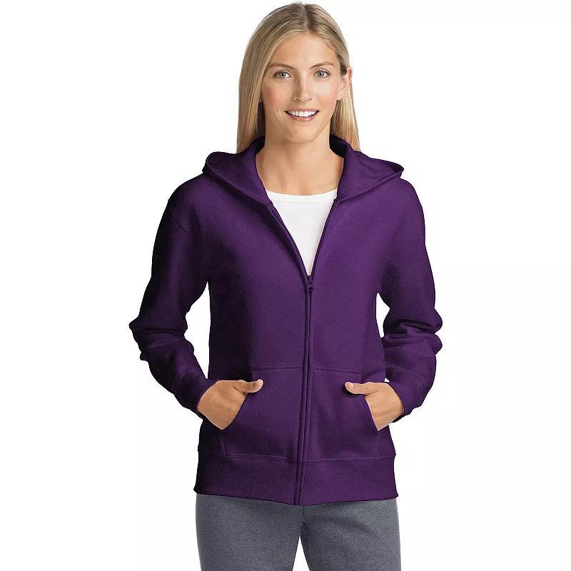 Womens Hanes EcoSmart Full-Zip Hoodie Sweatshirt Purple Splendor Product Image