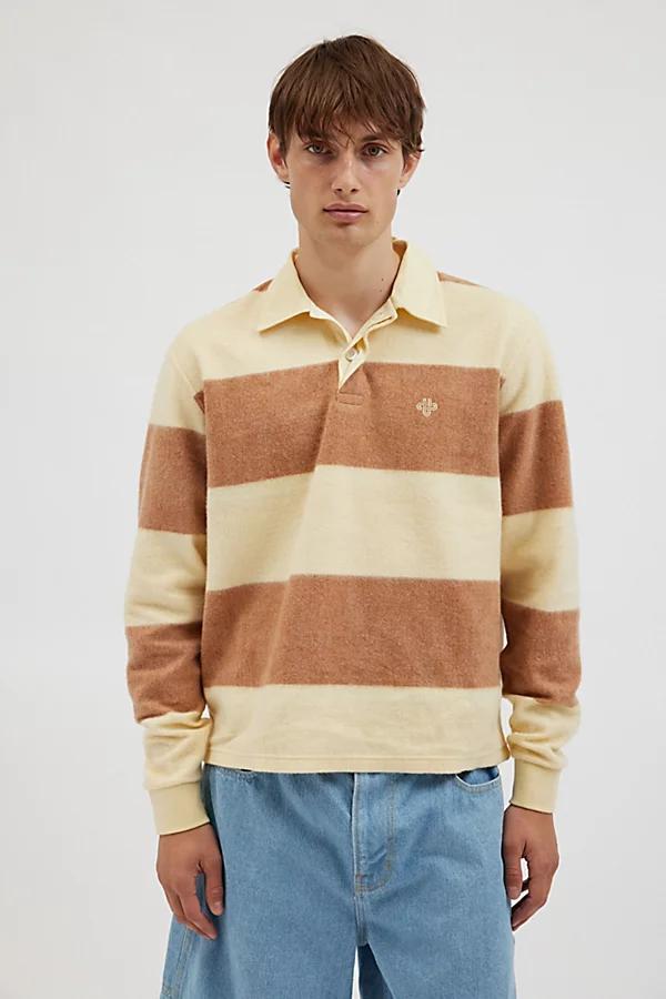 Urban Outfitters UO Richmond Brushed Stripe Rugby Shirt Top Mens at Urban Outfitters Product Image