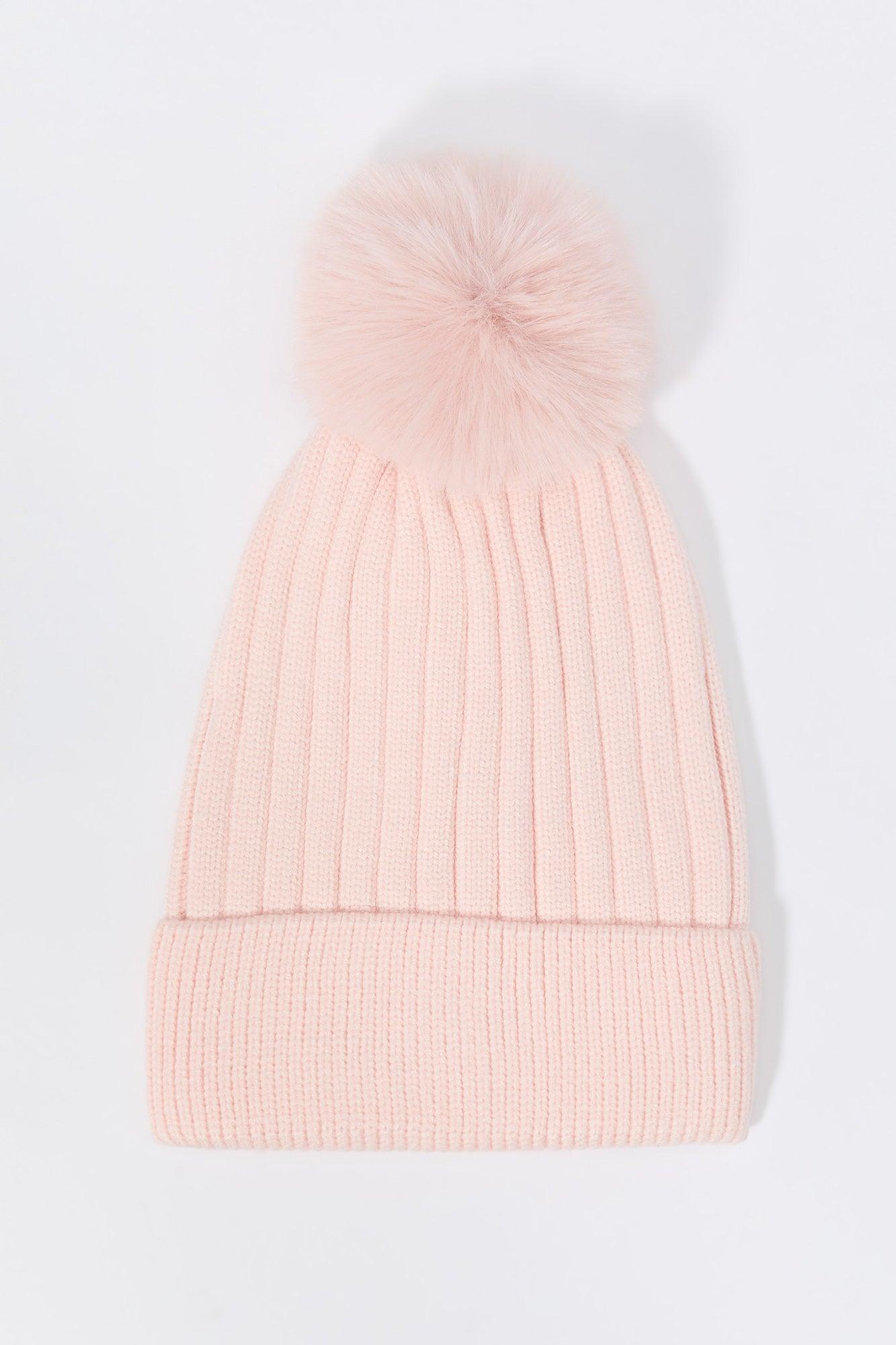 Ribbed Knit Beanie with Pom Pom Female product image