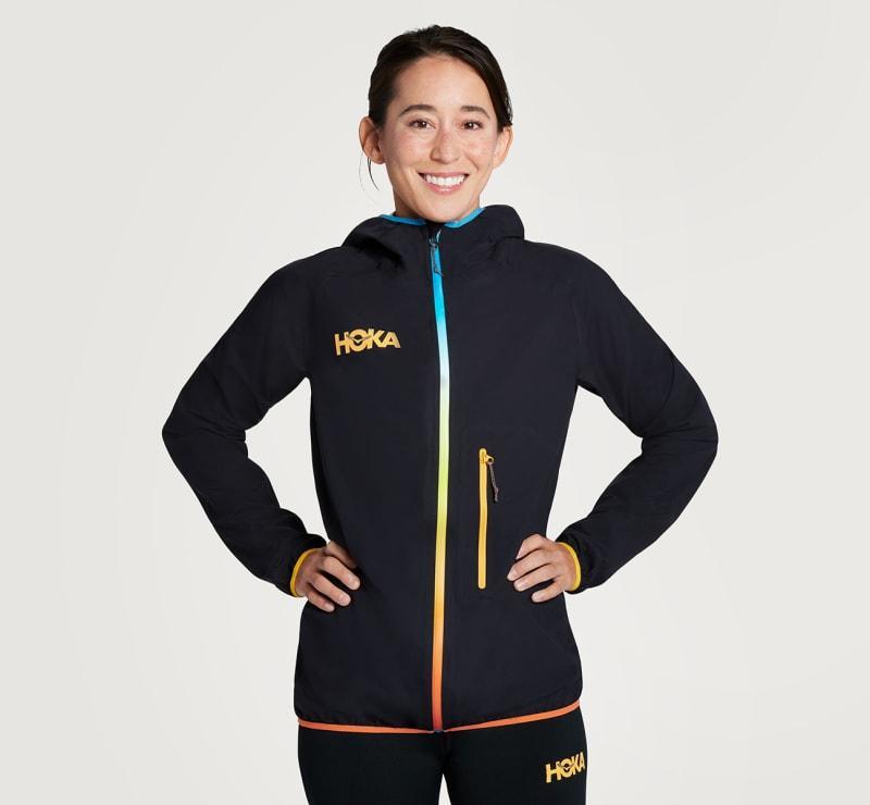 Hoka One HOKA Women's Ultralight Waterproof Jacket in Black, Size XL Product Image