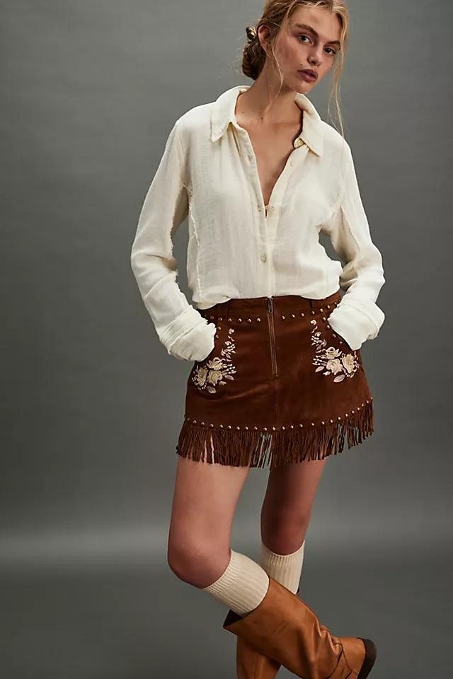 FP x Understated Leather Embroidered Studded Skirt Product Image