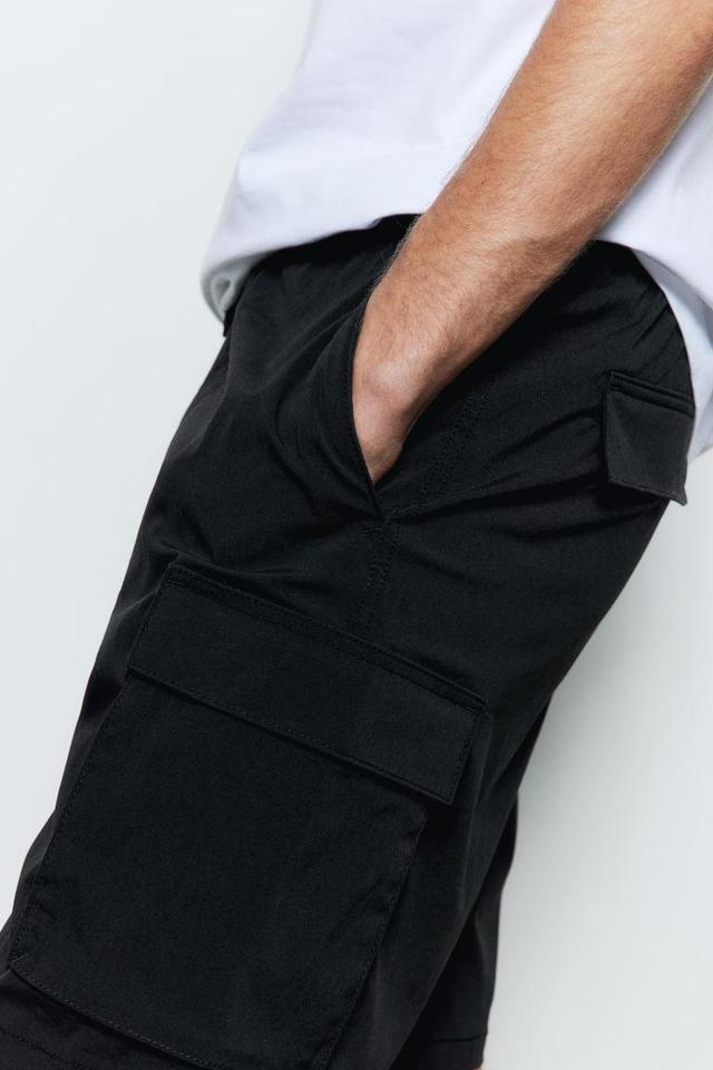 Regular Fit Nylon Cargo Shorts Product Image