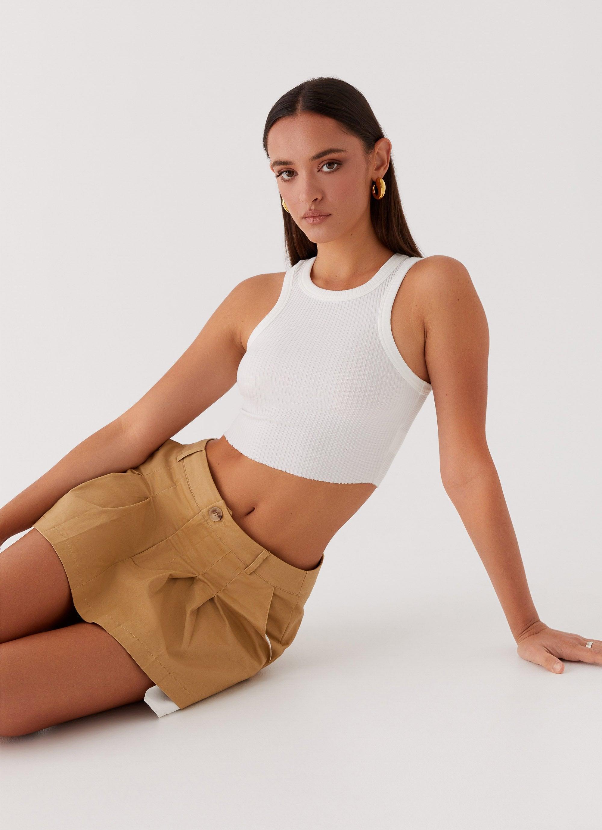 Tegan Cargo Mini Skirt - Tan Product Image