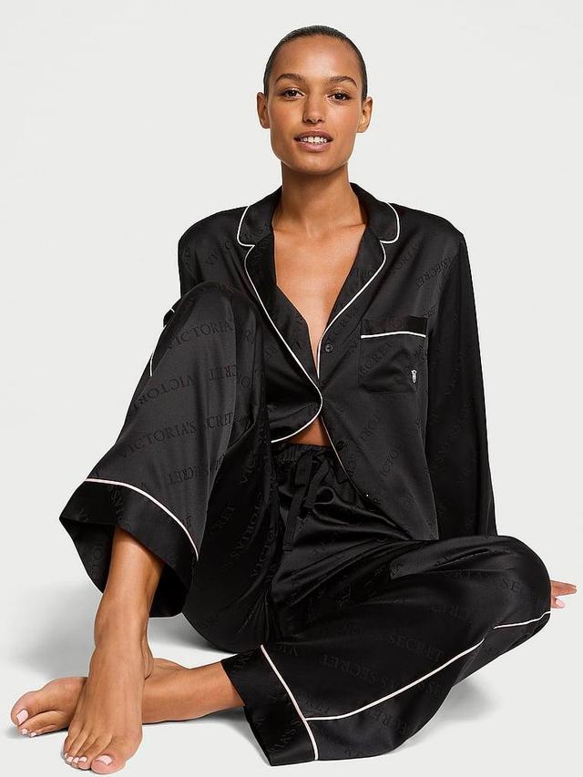 Glazed Satin Long Pajama Set Product Image