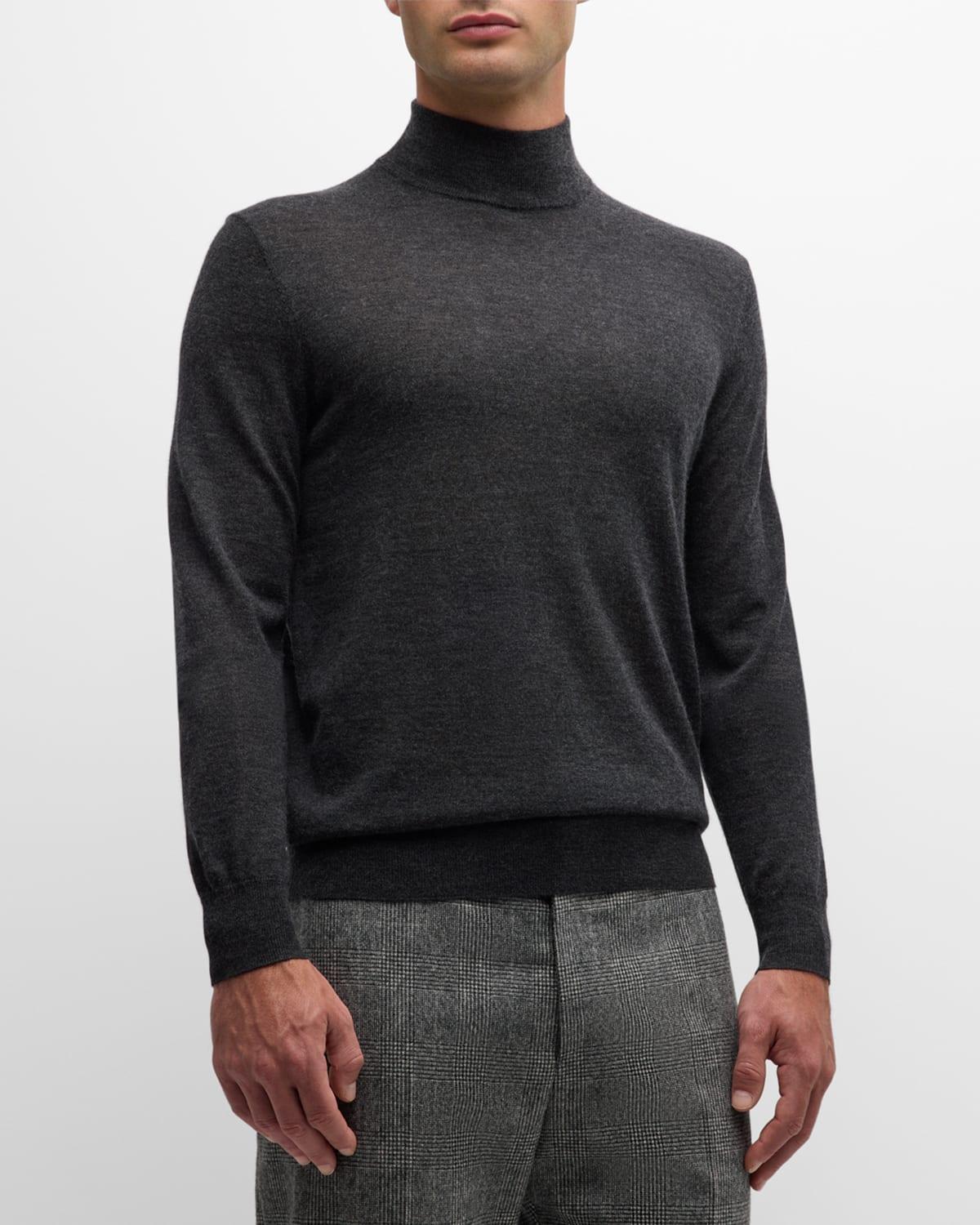 Men's Cashmere and Silk Mock-Neck Sweater Product Image