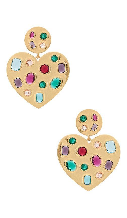 Lele Sadoughi Rainbow Pop Crystal Heart Drop Earrings at Nordstrom Product Image