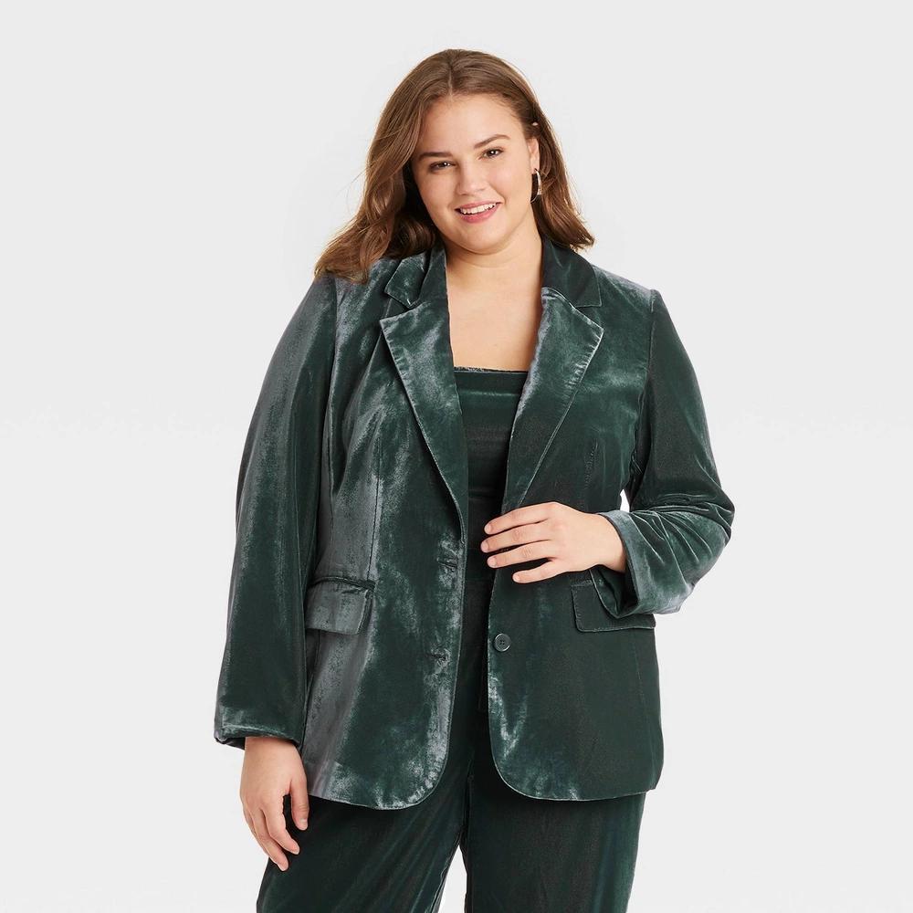 Womens Velvet Blazer - A New Day XXL Product Image