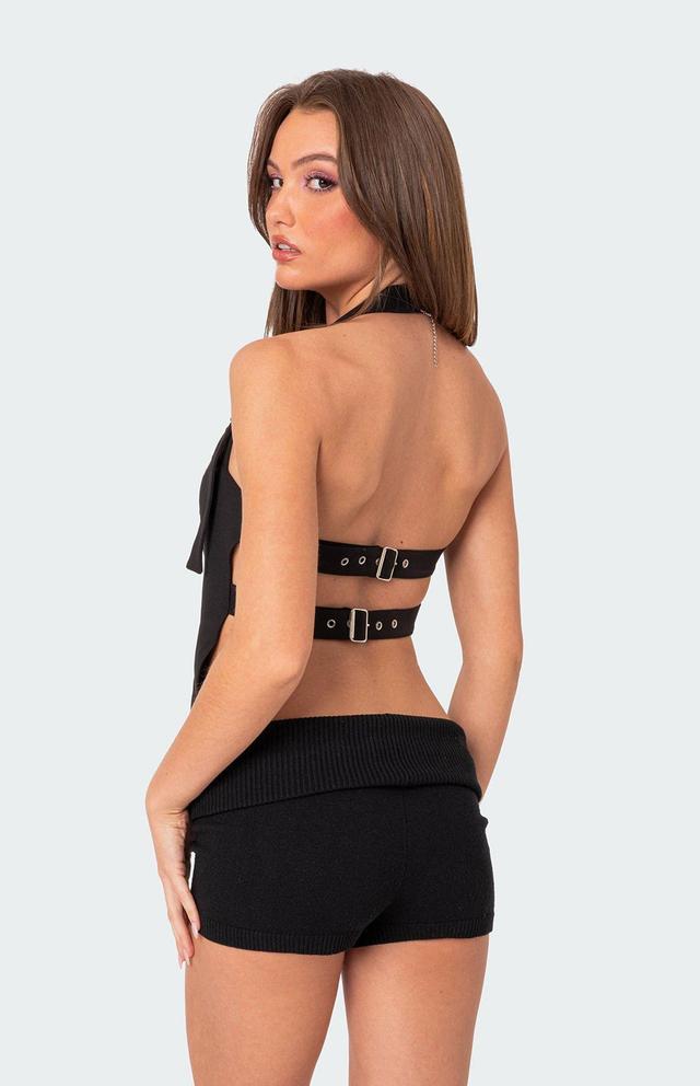 Edikted Women's Buckle Strap Open Back Top Product Image