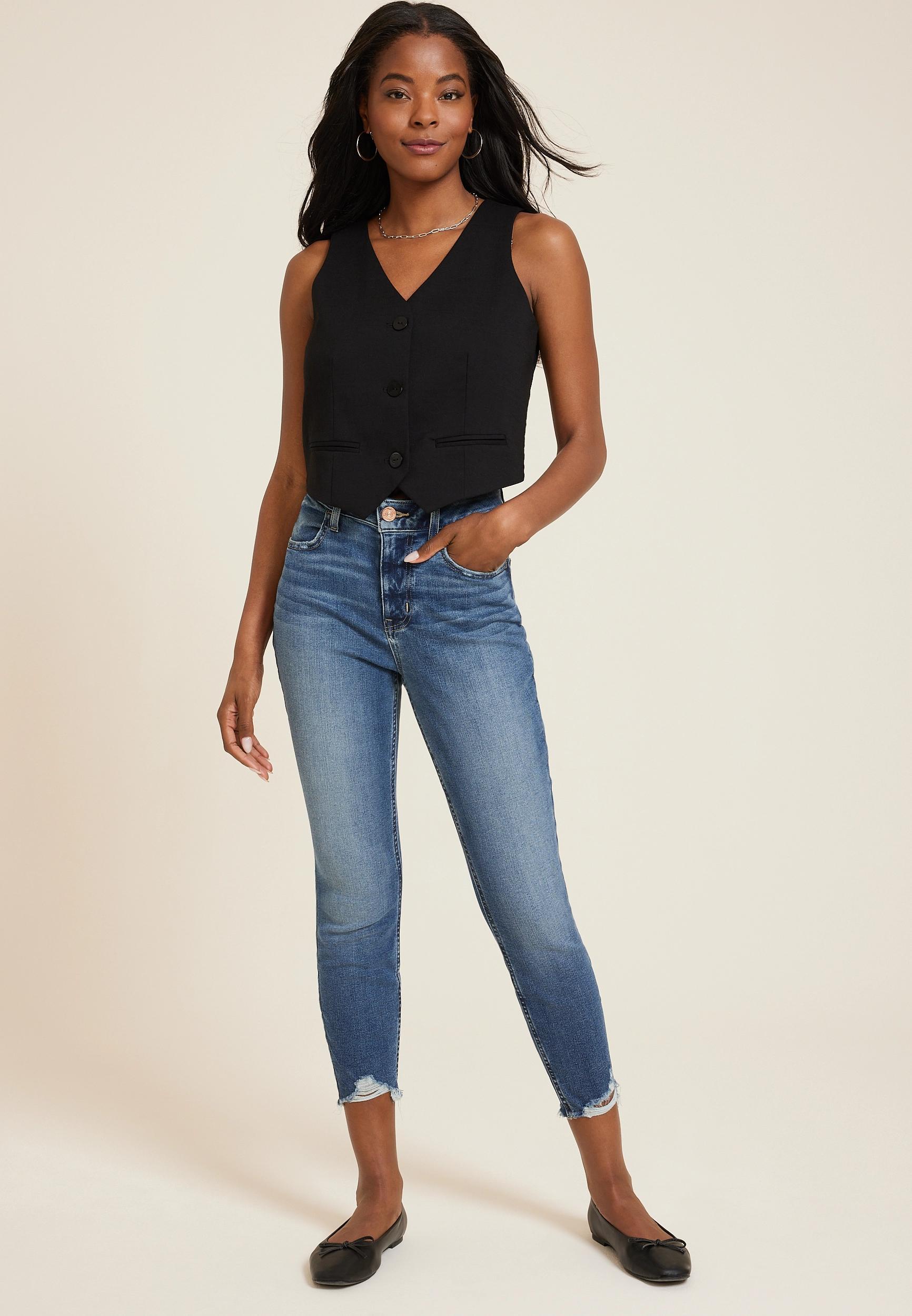 m jeans by maurices™ Dark High Rise Super Skinny Cropped Jean product image