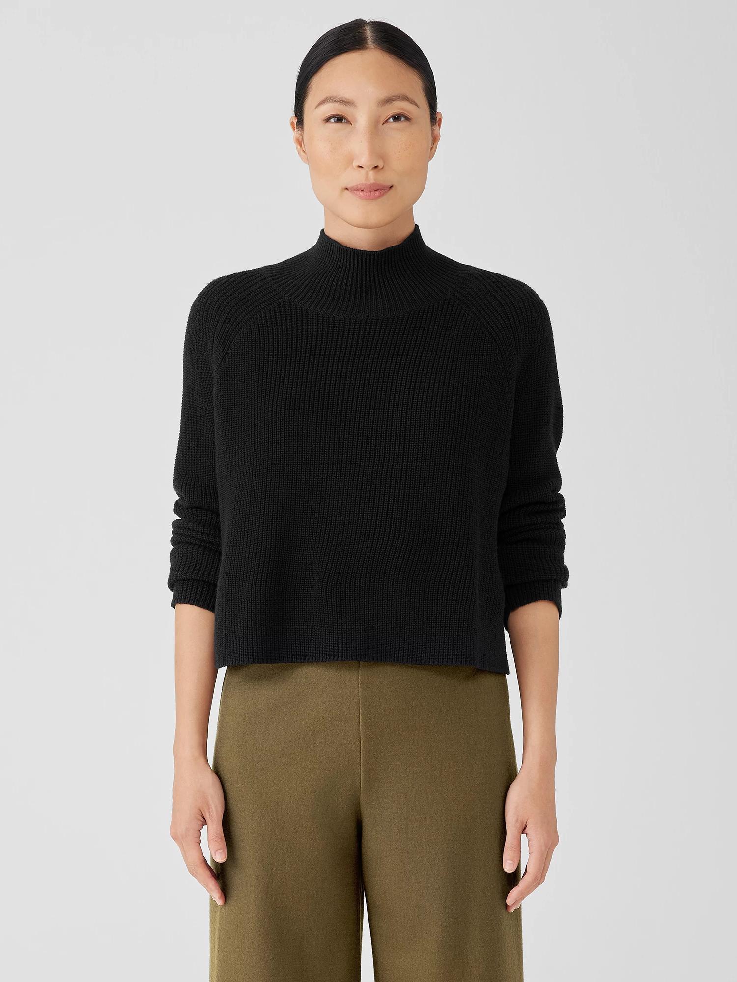 Merino Cropped Turtleneck Top in Regenerative Wool Product Image