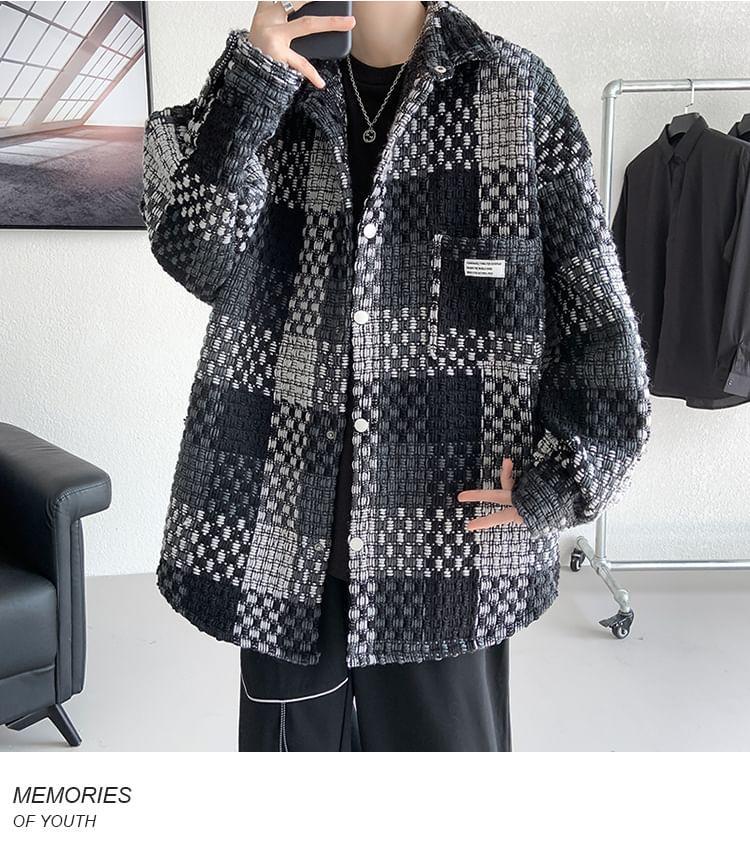 Plaid Pocket Detail Oversized Shacket Product Image