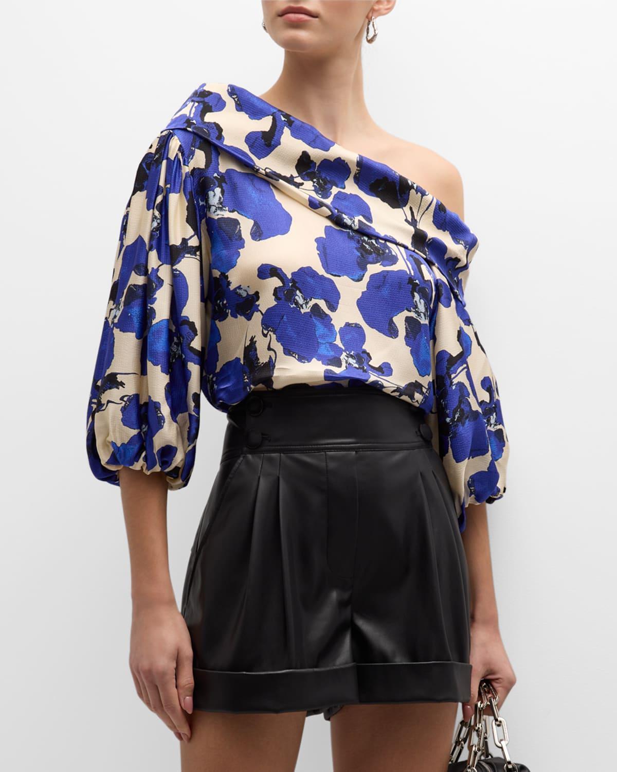 Womens Georgia Floral One-Shoulder Top Product Image