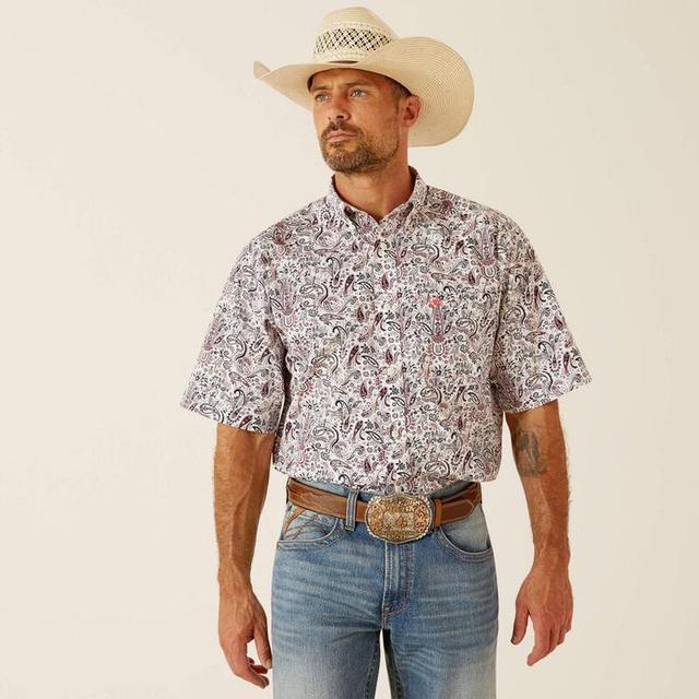 Ariat® Men's S/S Peacoat Paisley Whitaker WF Classic Fit Button Shirt Product Image