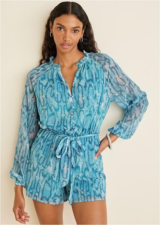 Crinkle Chiffon Romper Product Image