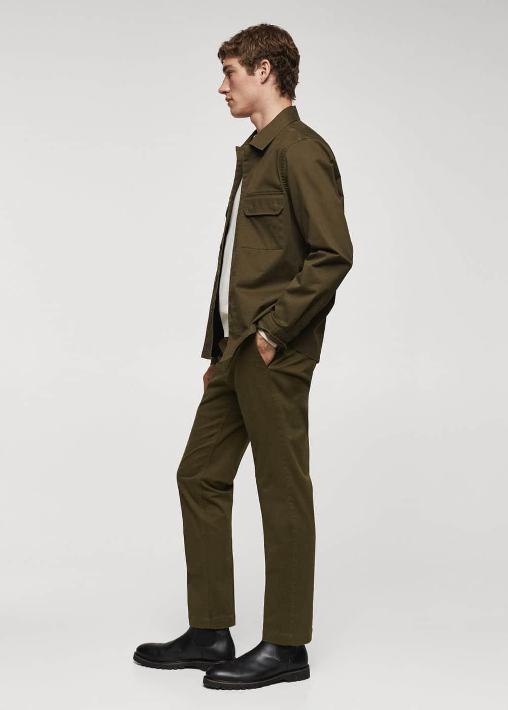 MANGO MAN - Pleated slim fit chinos khakiMen Product Image