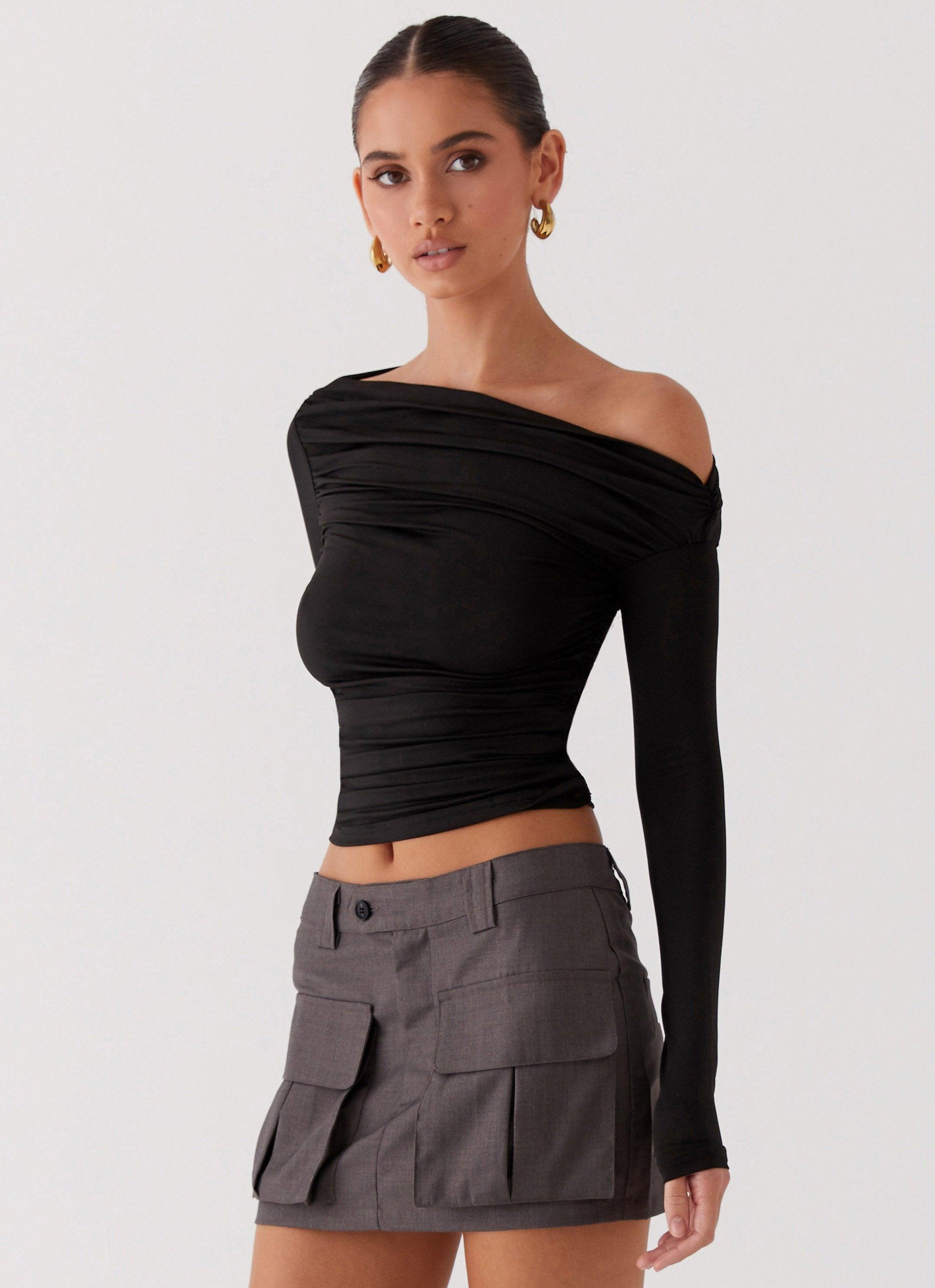 Seraphina Long Sleeve Top - Black Product Image