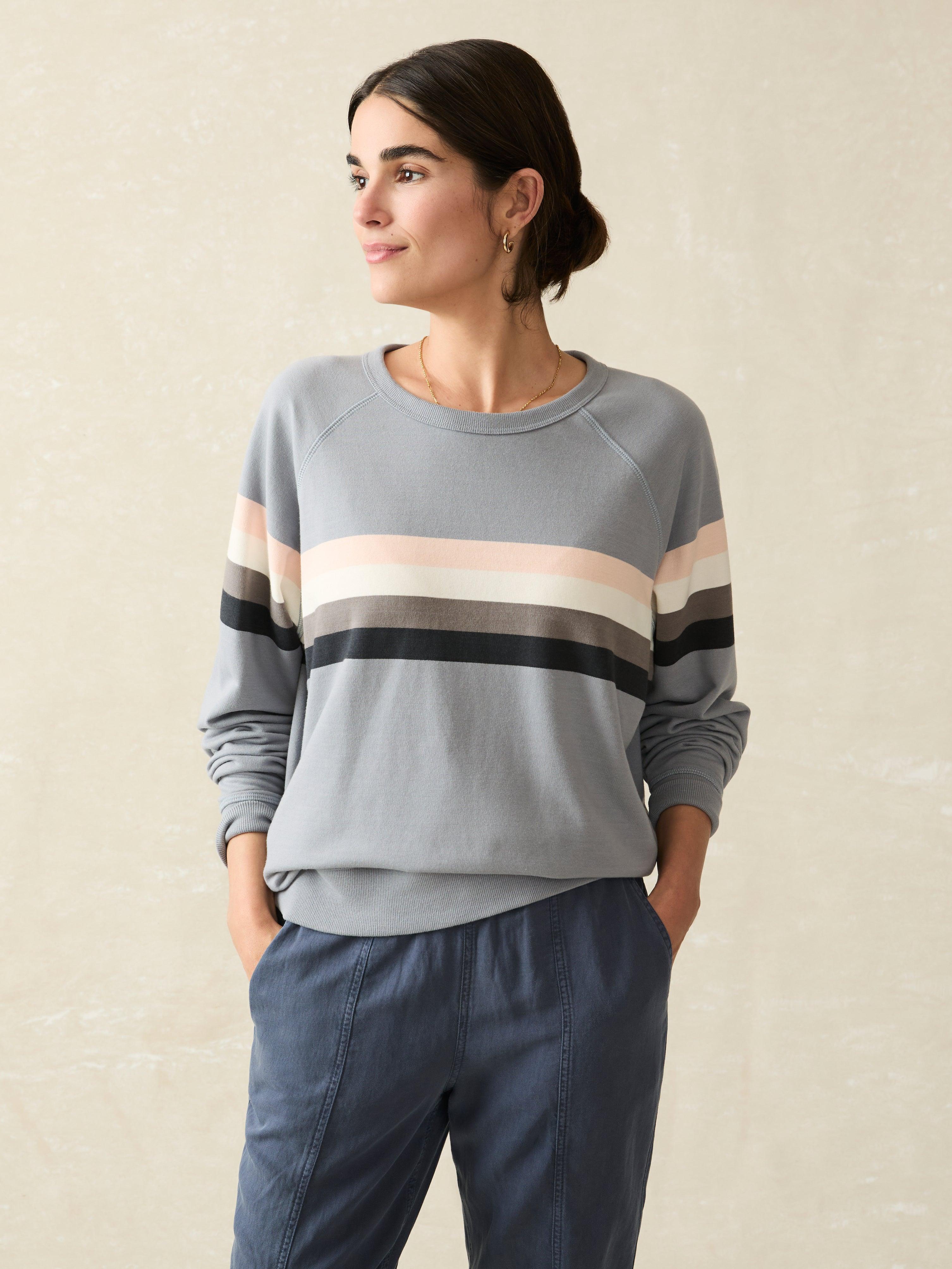 Coastal Cloud Crew - Blue Westward Stripe Female Product Image