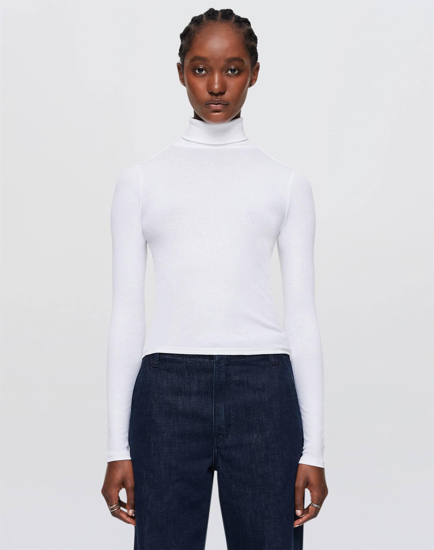 Ribbed Turtleneck - White Female product image