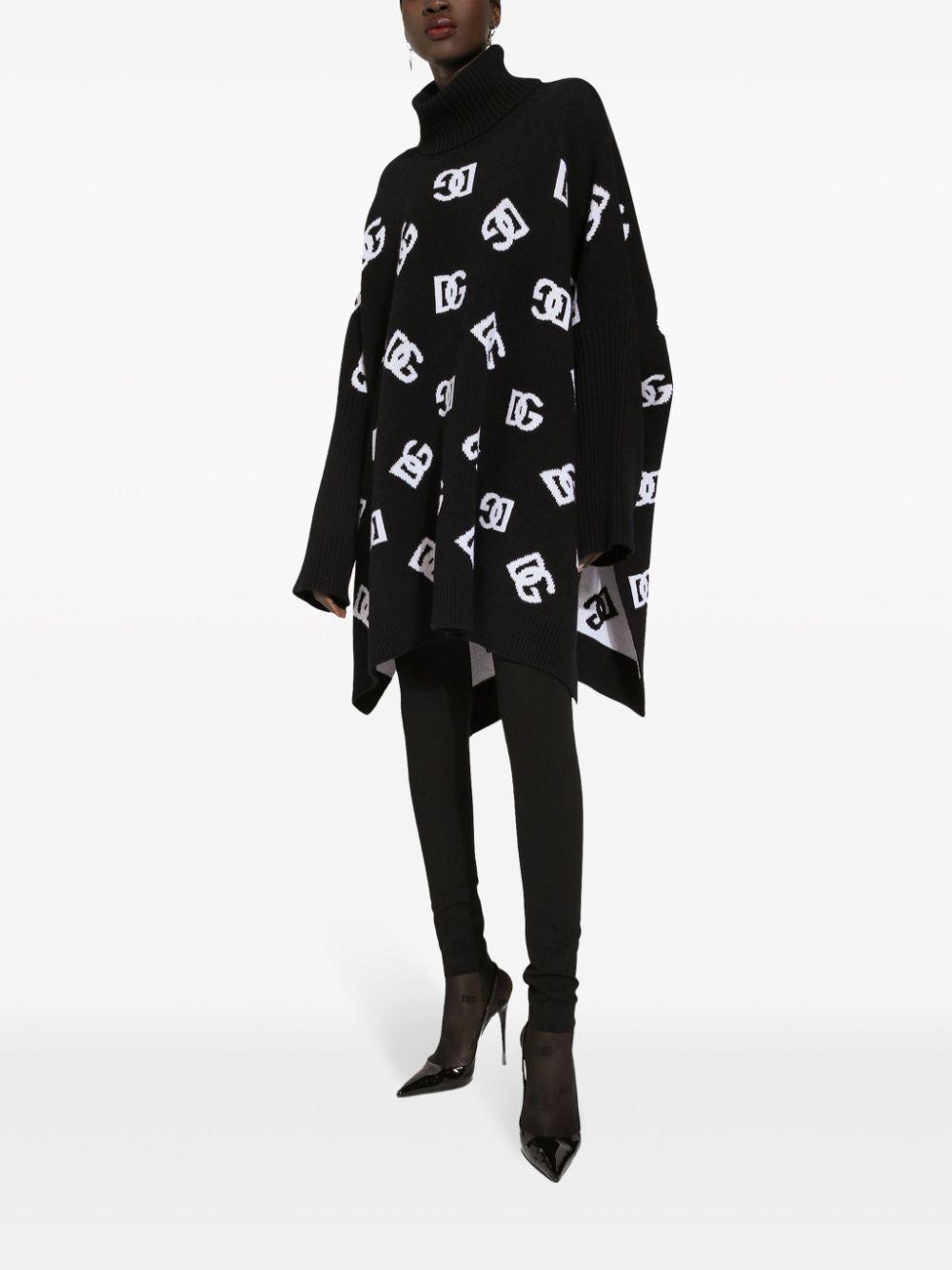 Wool Poncho With Jacquard Dg Logo In Print Product Image