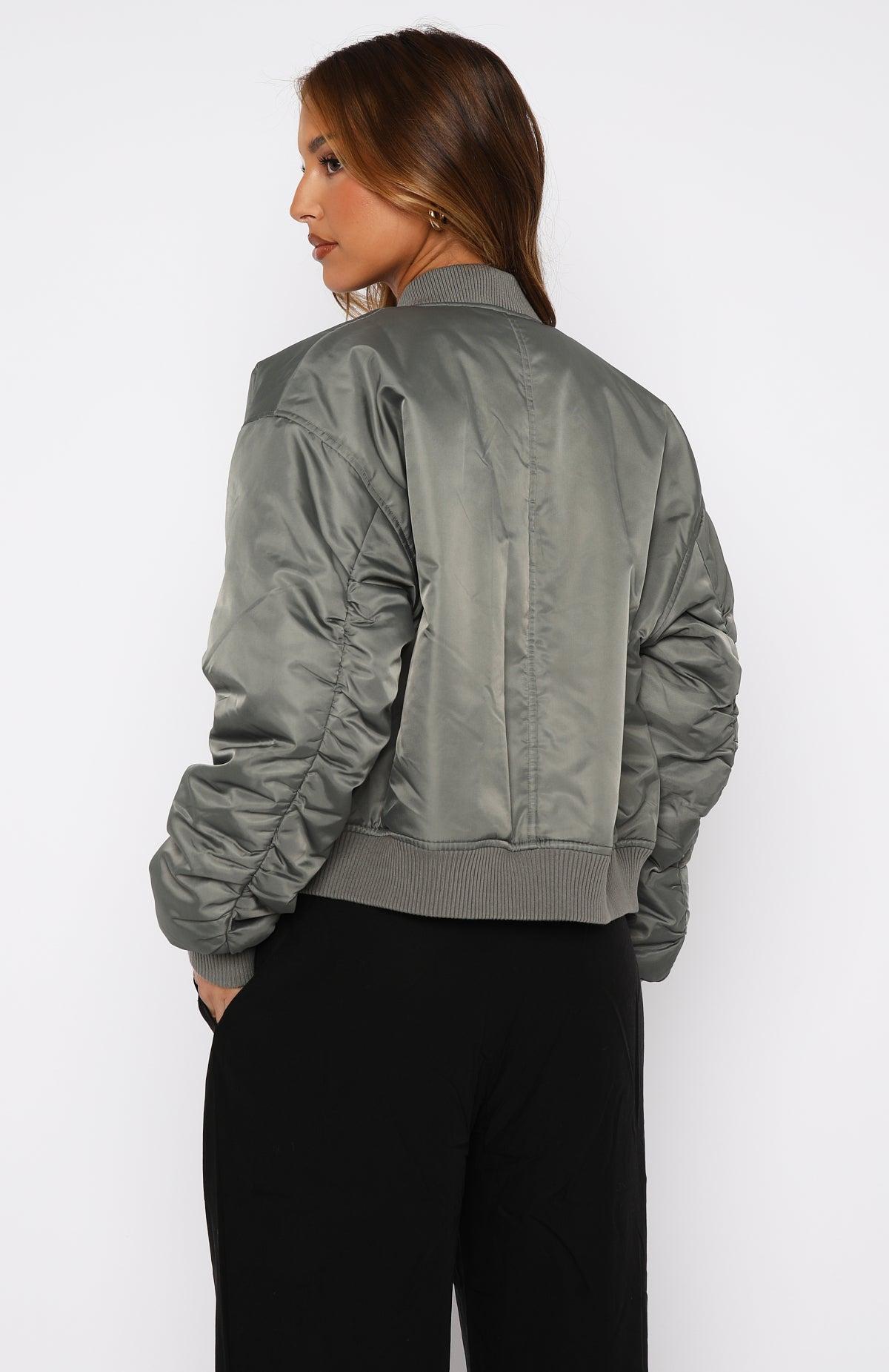 Walk On Out Bomber Jacket Olive Product Image