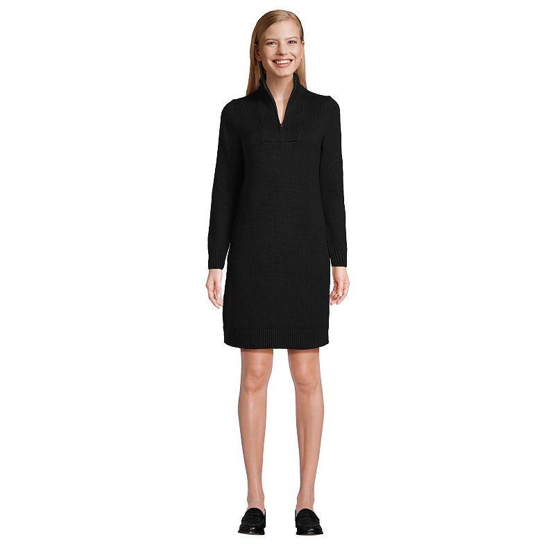 Womens Lands End Cozy Lofty Quarter Zip Sweater Dress product image