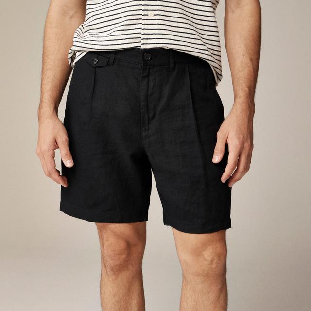 7.5'' pleated linen short Product Image