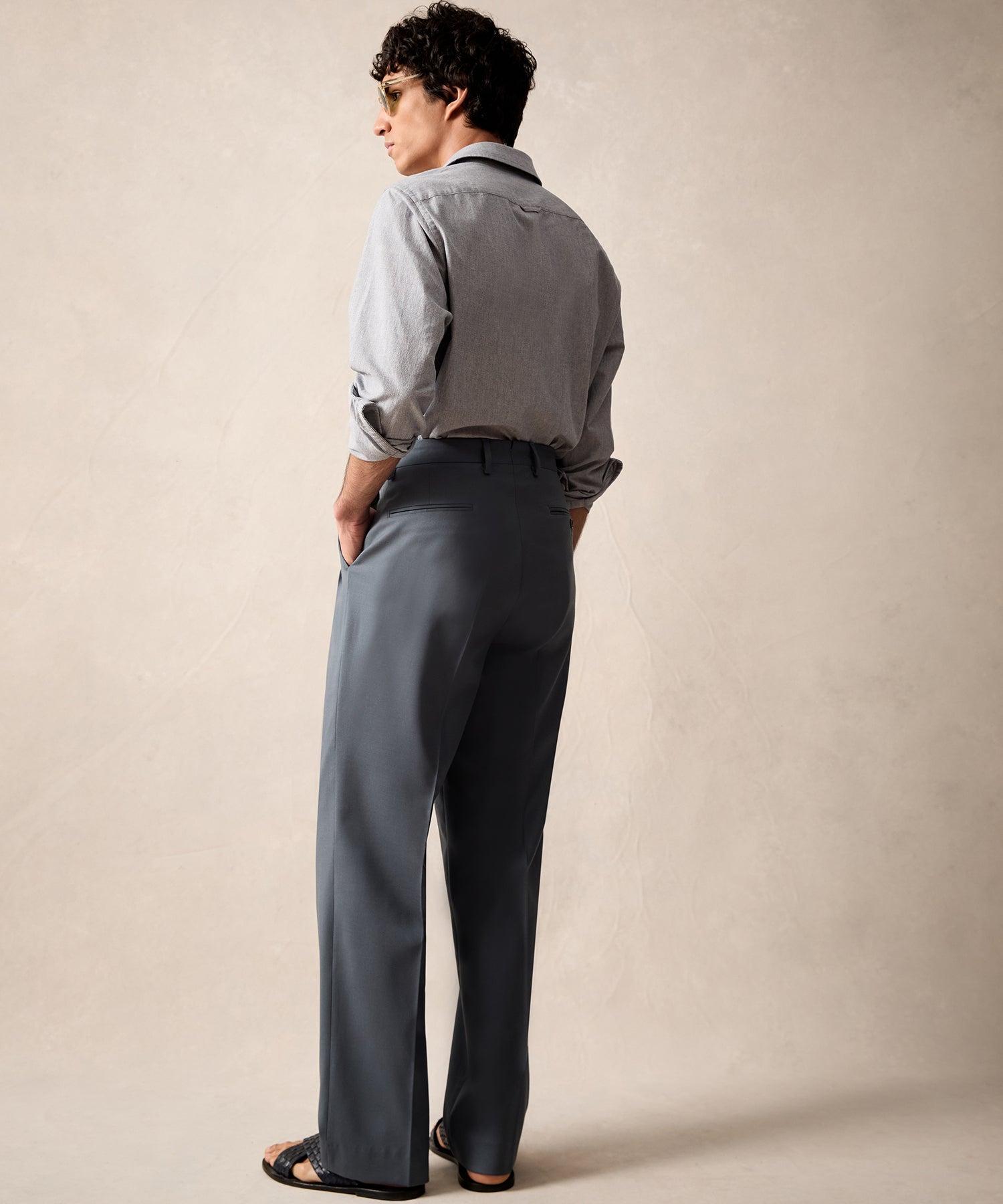 Italian Gabardine Wythe Trouser in Steel Blue Product Image