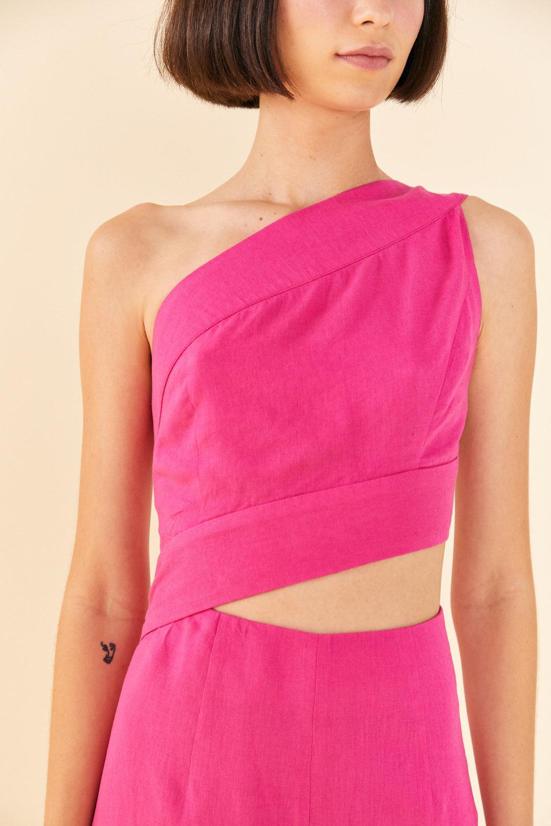 Pink One Shoulder Jumpsuit Product Image