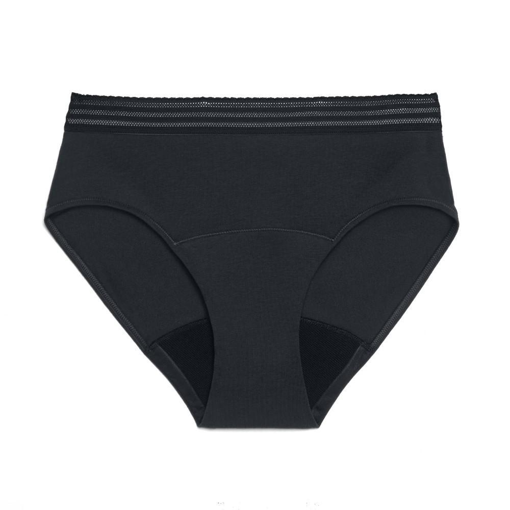 Thinx for All Womens Everyday Comfort Lace Leakproof Period Briefs - Black XS Product Image