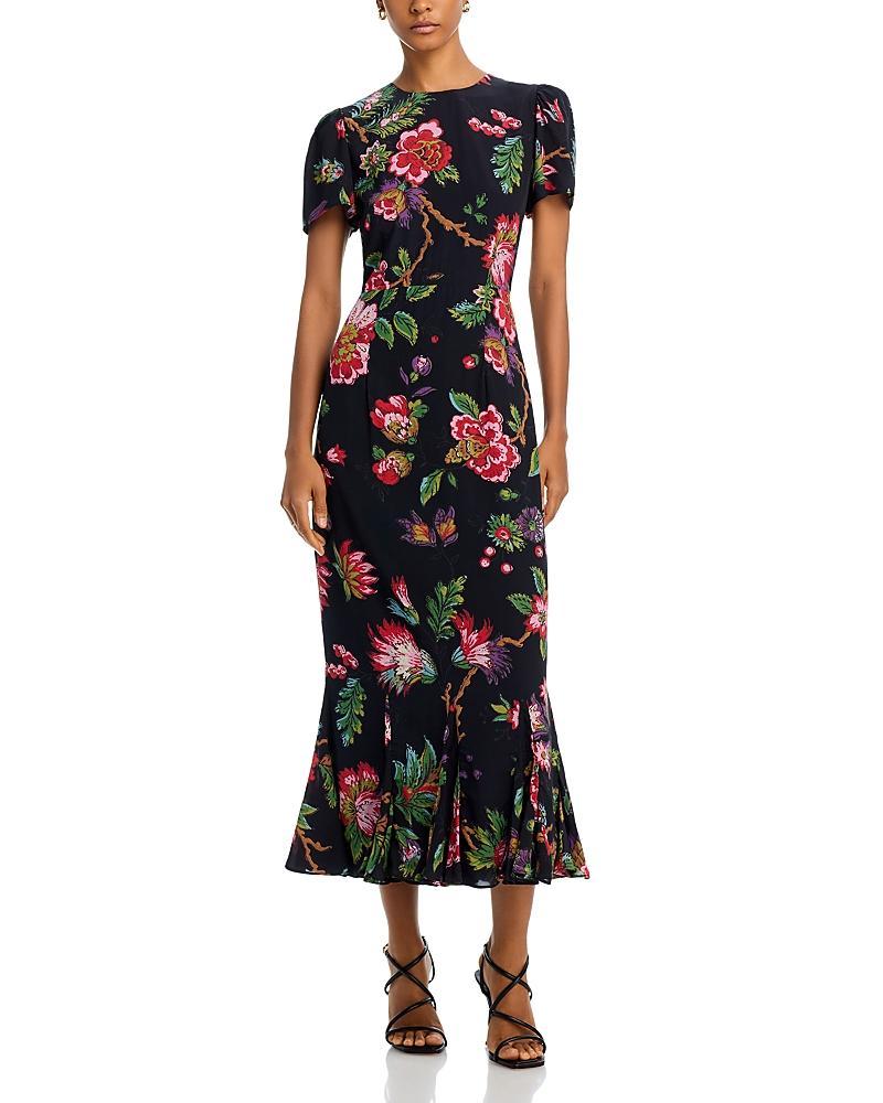 Womens Lulani Floral Ruffled Midi-Dress Product Image