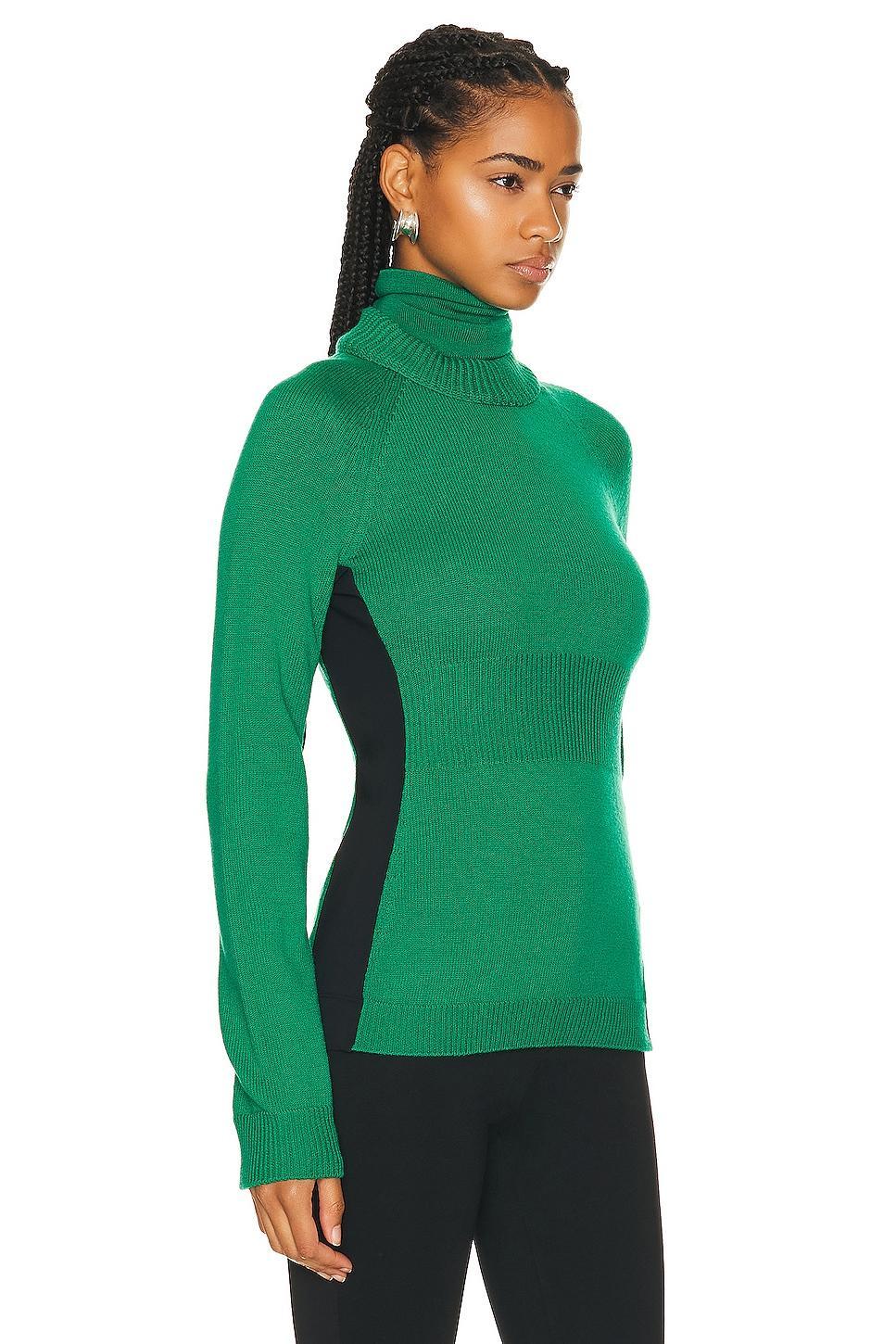 Moncler Grenoble Long Sleeve Turtleneck Top in Green Product Image