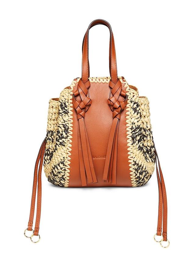 Womens Gio Raffia & Leather Crossbody Bag Product Image