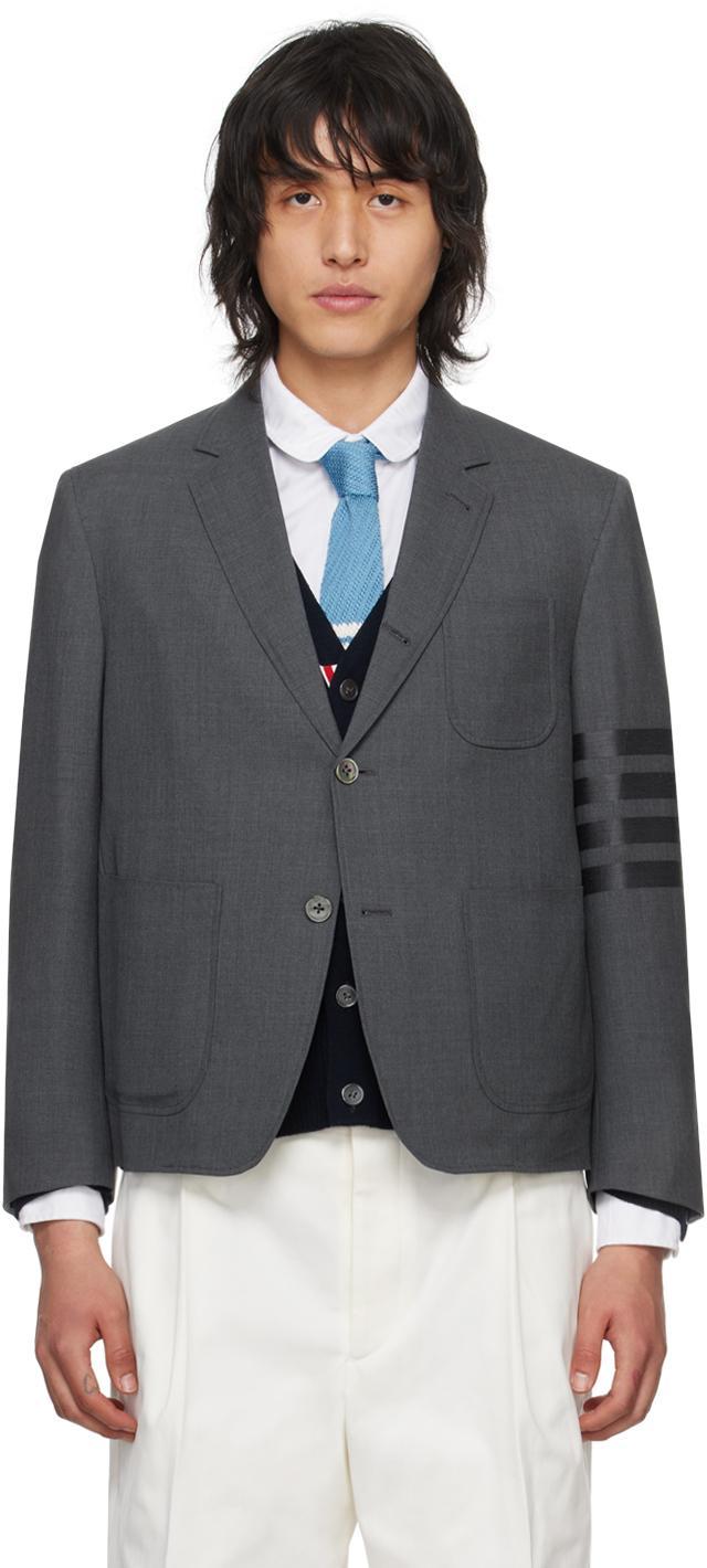 Gray 4-bar Sack Sport Blazer In 025 Dark Grey Product Image