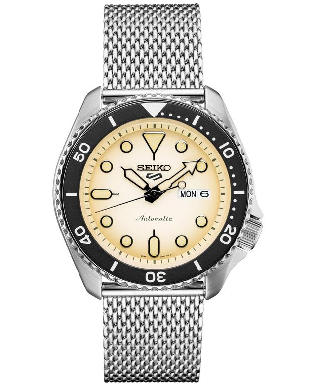 Seiko Mens Automatic 5 Sports Stainless Steel Mesh Bracelet Watch 42.5mm Product Image