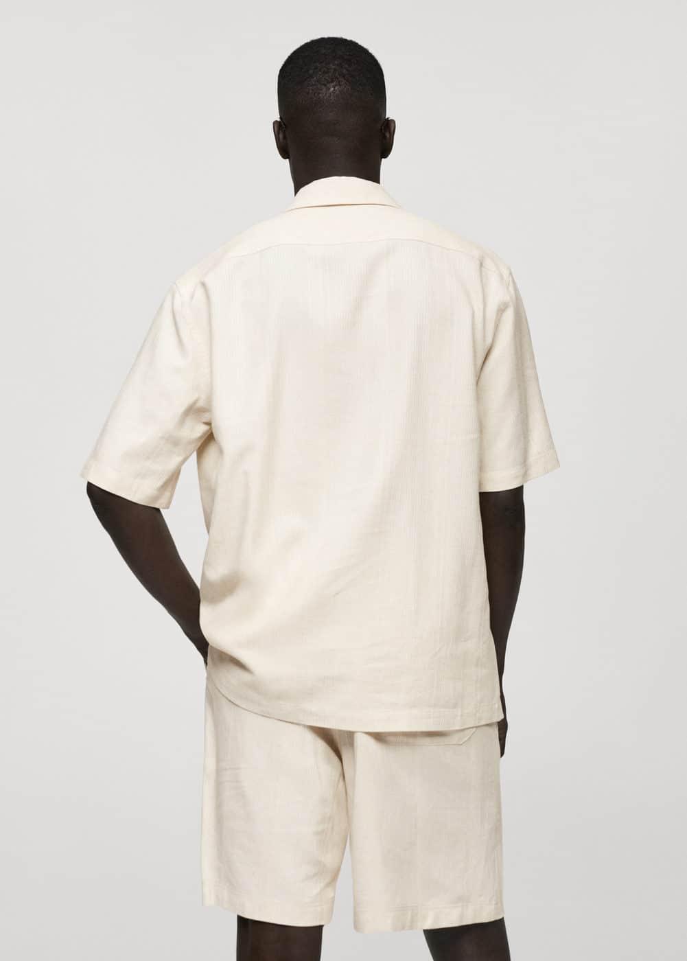 MANGO MAN - Relaxed-fit linen-blend shirt ecruMen Product Image