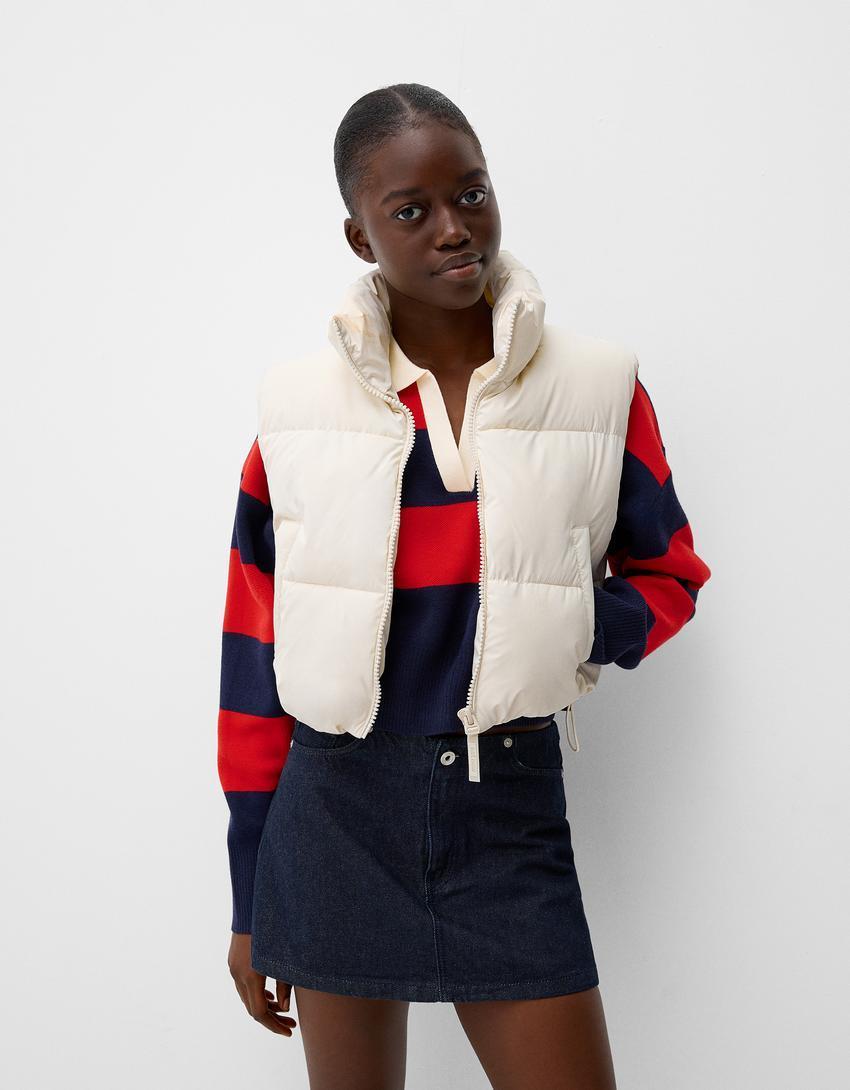 Cropped puffer vest Product Image