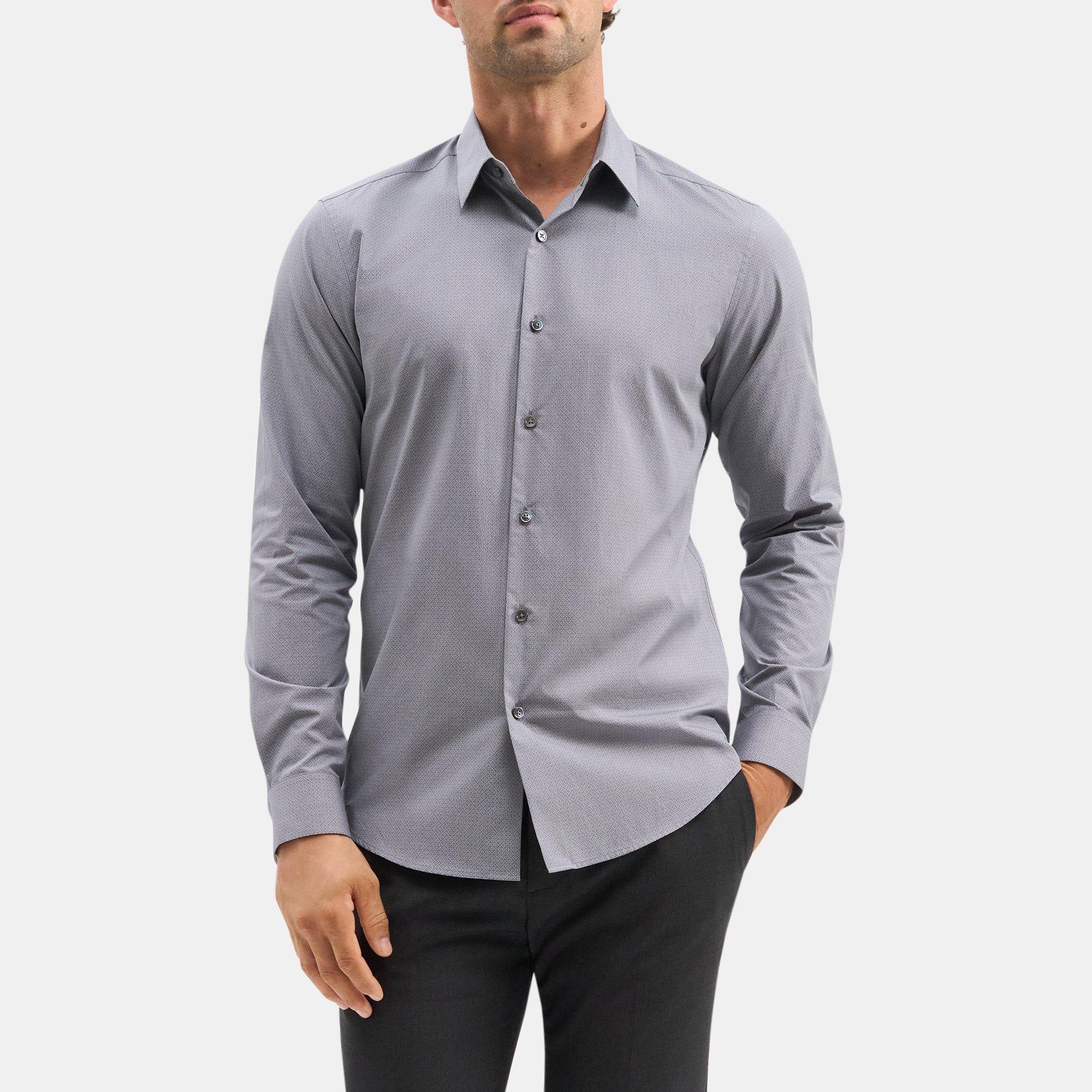 Dotted Cotton Tailored Shirt | Theory Outlet Product Image