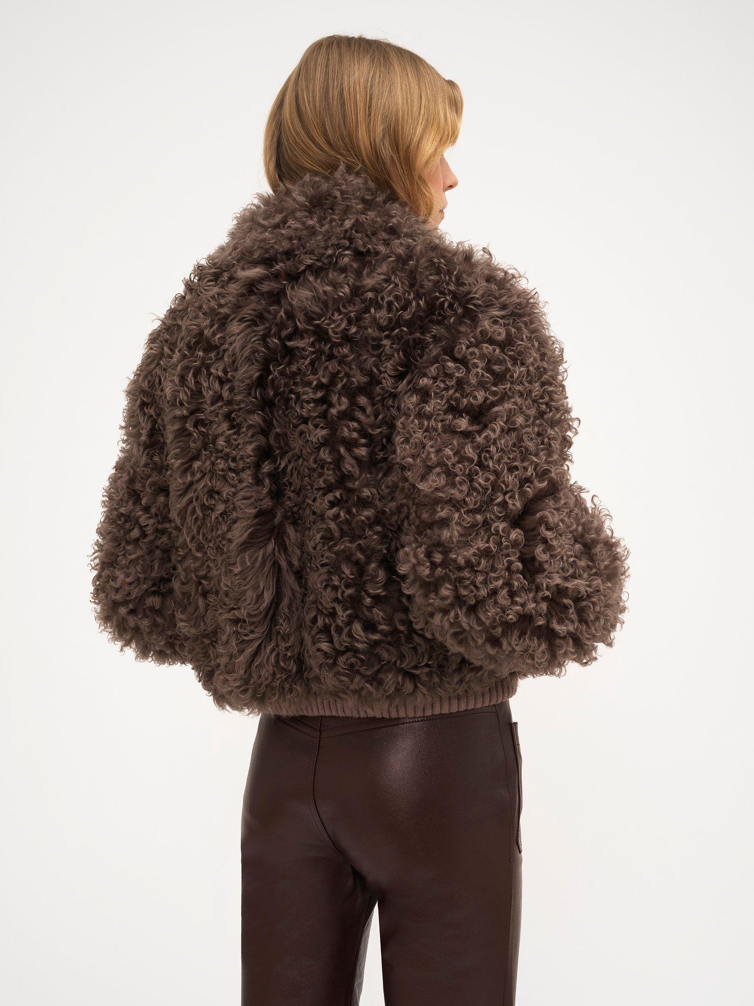 Bomber jacket in soft curly shearling Product Image