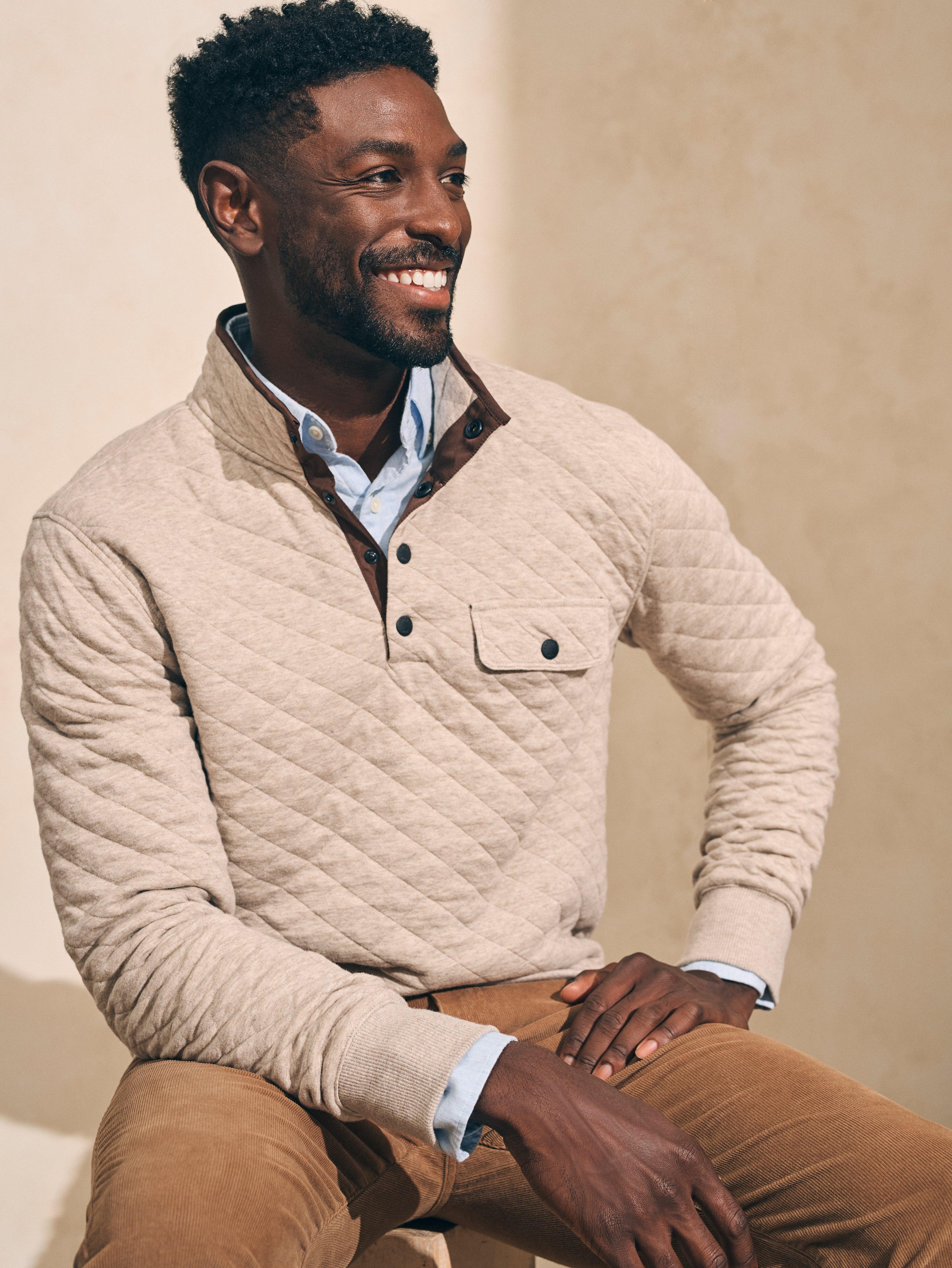 Epic Quilted Fleece Pullover - Oatmeal Melange Male Product Image