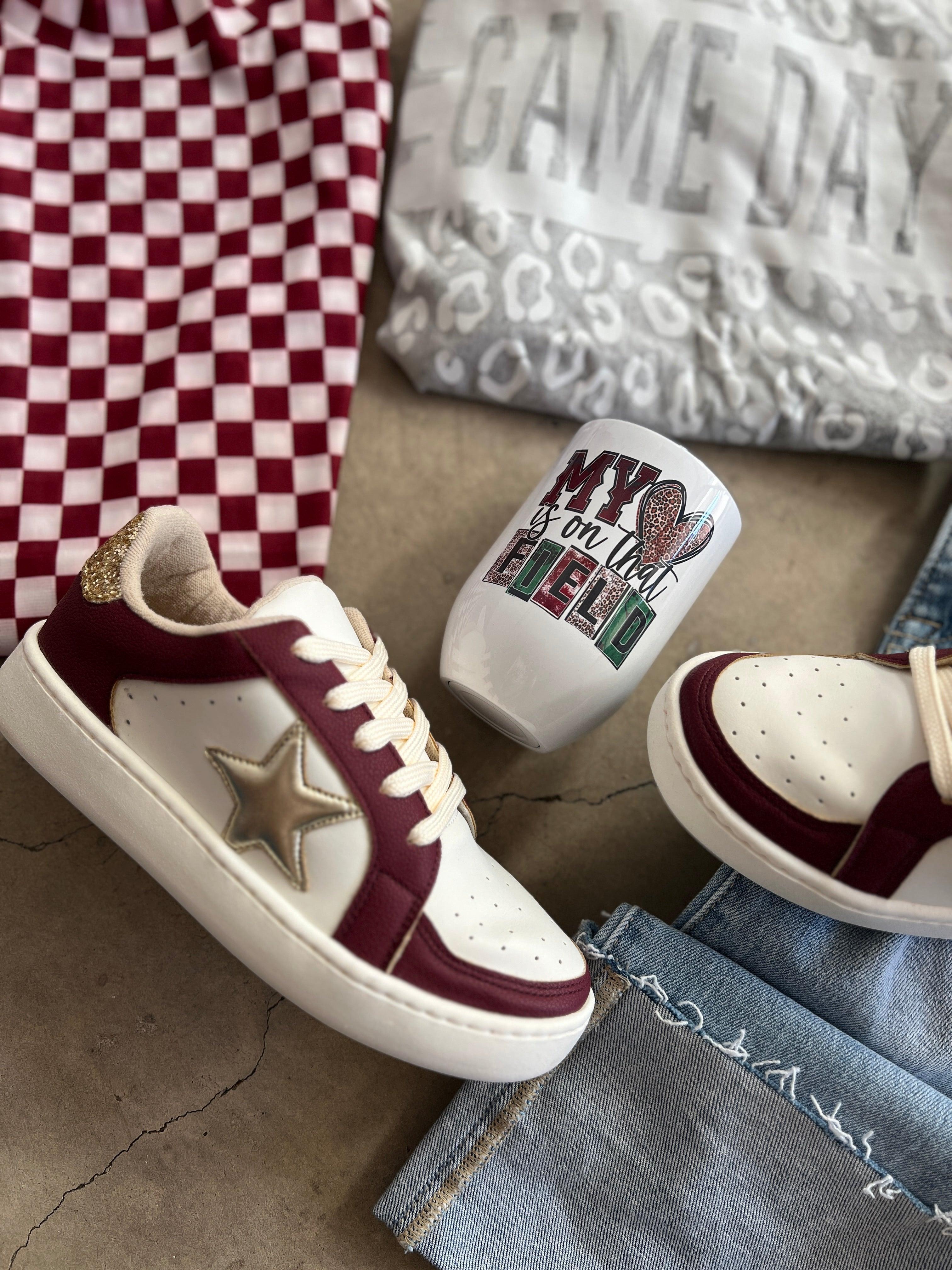 Burgundy Game Day Sneakers Product Image