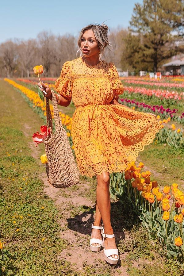 Forever Chic Crochet Mini Dress Product Image