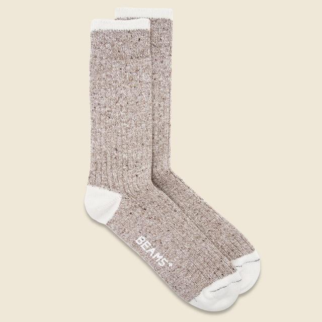 Two Pack Rag Socks - Oatmeal/Green Product Image