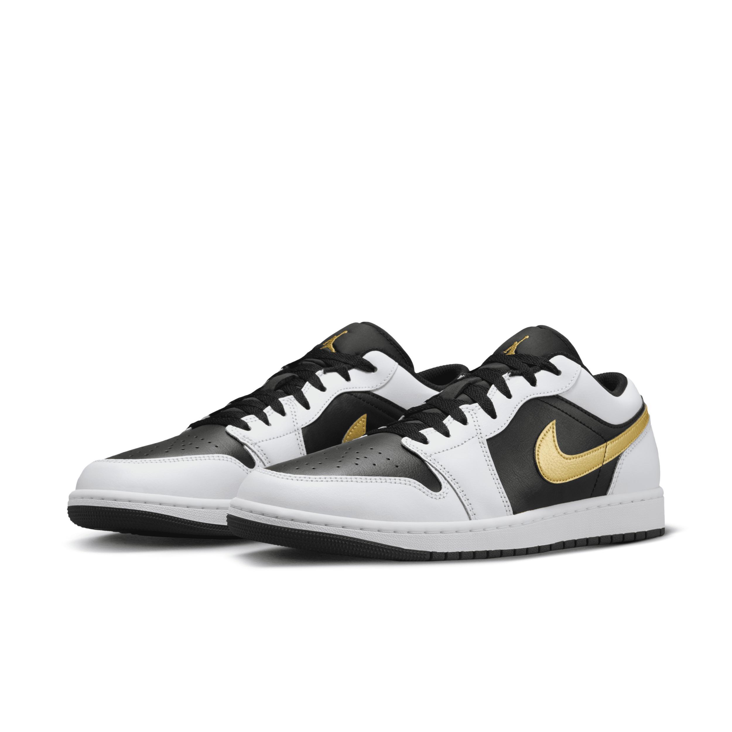 Jordan Mens Jordan AJ 1 Low - Mens Shoes Gold/White/Black Product Image