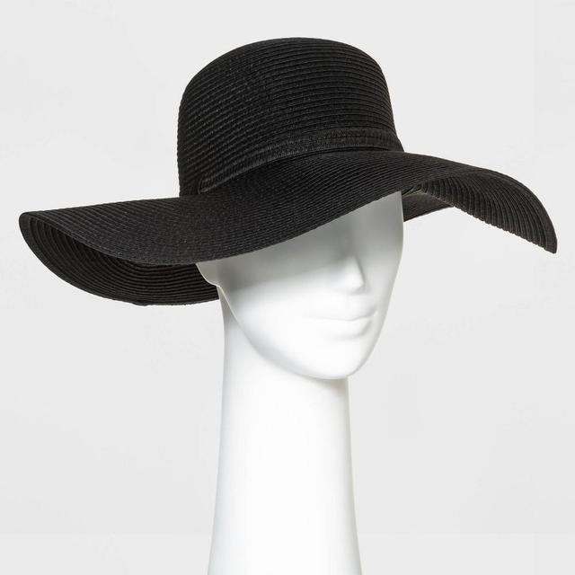 Womens Packable Straw Floppy Hat - Shade & Shore Black Product Image